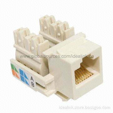 CAT5e and CAT6 Unshielded Network Module Jack with Stranded and Solid Wire Conductor
